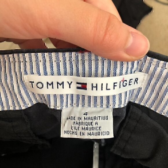TOMMY HILFIGER Solid Black 100% Cotton Five Pocket Chino Shorts 4 in 4" In sz 4 - Picture 4 of 6